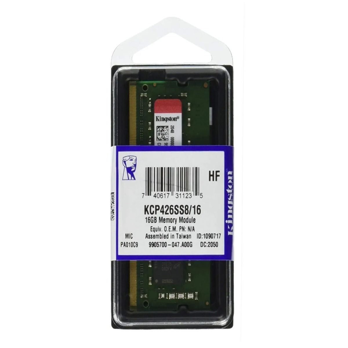 MEMORIA RAM KINGSTON 16GB 2666MHZ DDR4 SODIMM