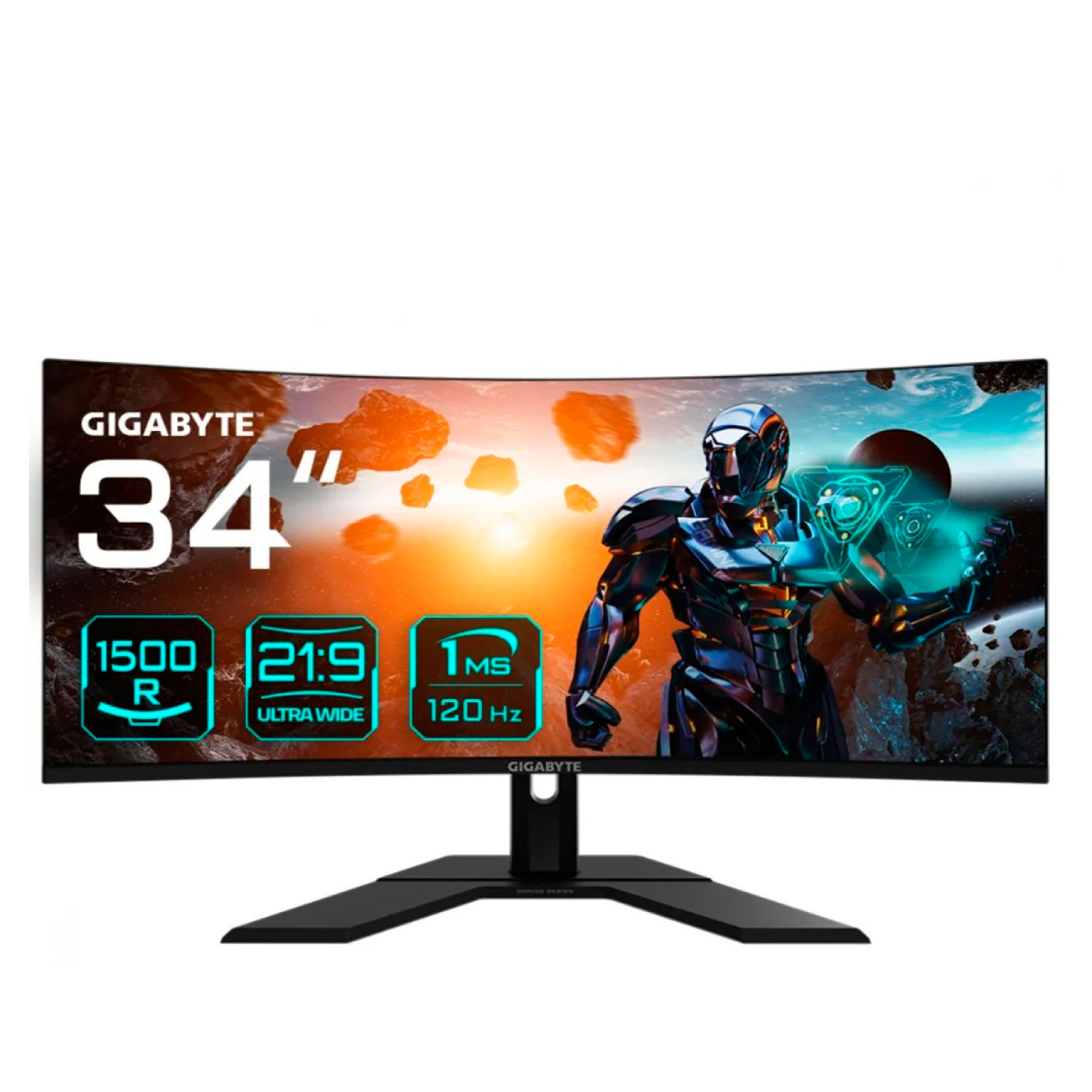 Monitor Gigabyte Curvo Gs34wqca 34 Wqhd 120hz 1ms Hdmix2 Dp - Negro