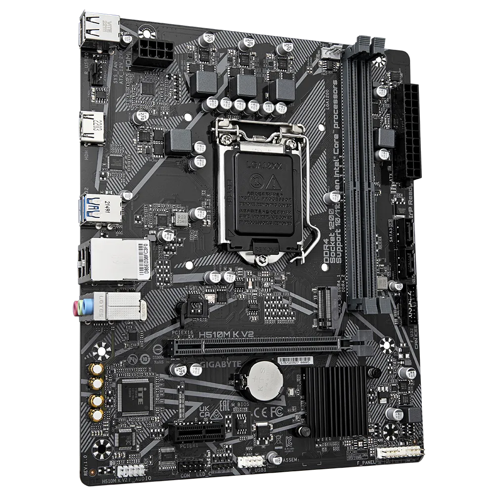 Motherboard GIGABYTE H510M K V2, Intel LGA 1200, DDR4, M.2, GbE LAN, m-ATX