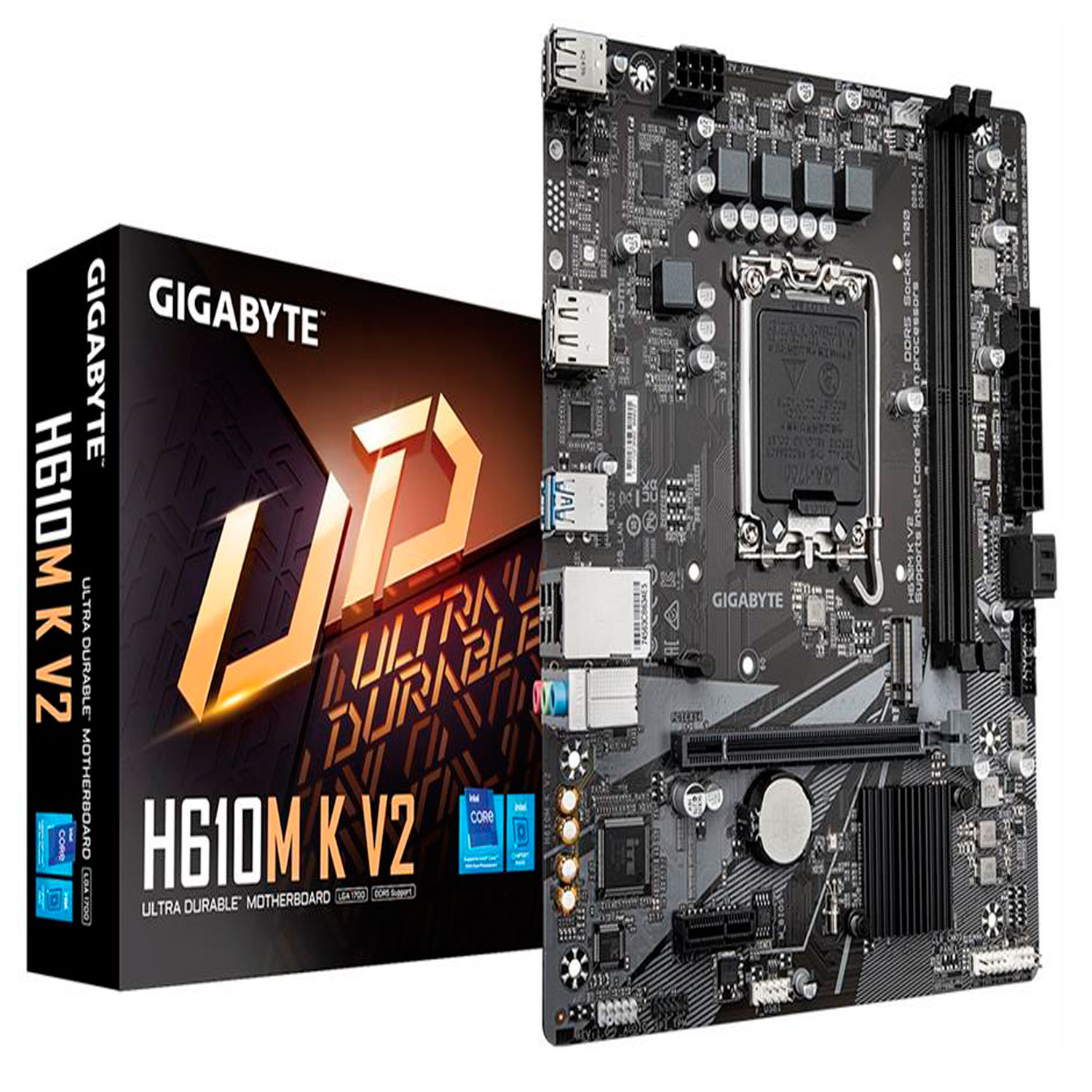 Motherboard Gigabyte H610M K V2 DDR5, LGA1700 socket, Intel® H610 Express Chipset, 1 x PCI Express x16, MicroATX