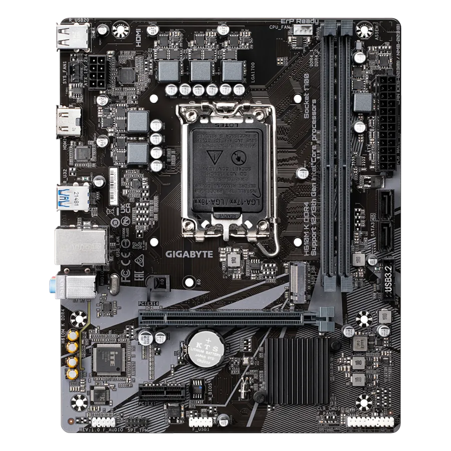 Motherboard Gigabyte H610M K DDR4, PCIe 4.0, LGA1700 socket, Micro ATX