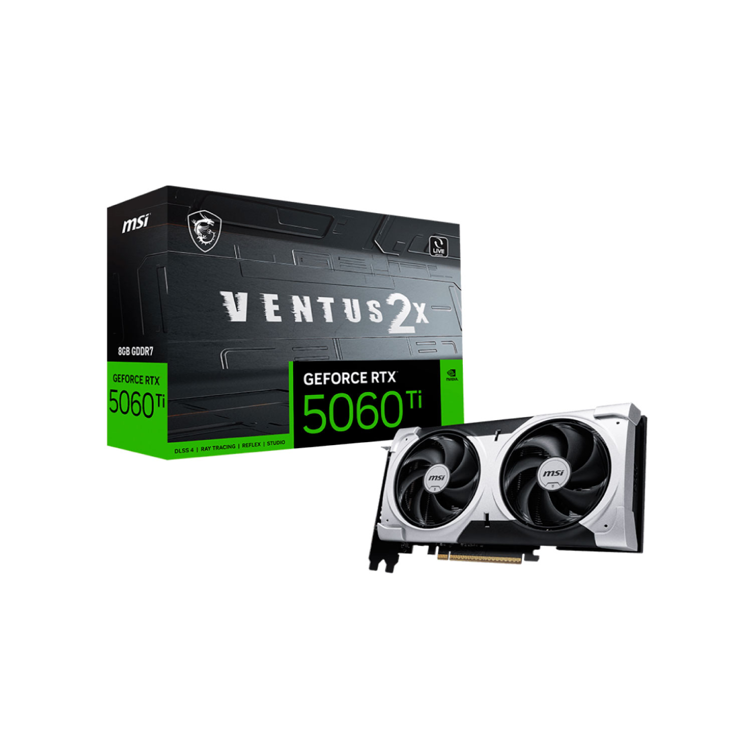 Tarjeta de Video MSI NVIDIA GeForce RTX 5060 Ti VENTUS 2X PLUS, 8GB, GDDR7, 128-bit