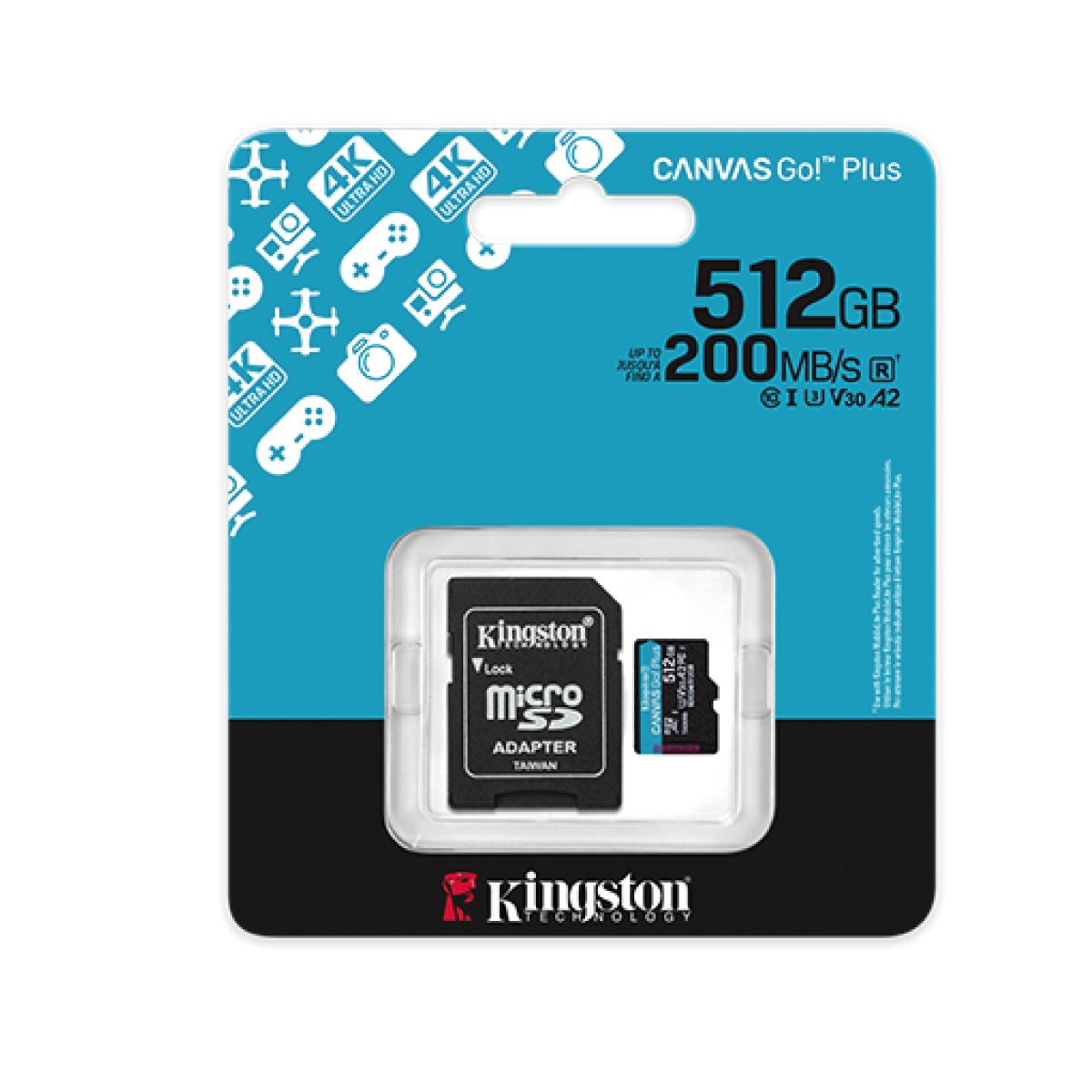 Tarjeta de memoria microSD Kingston Canvas Go Plus 512gb
