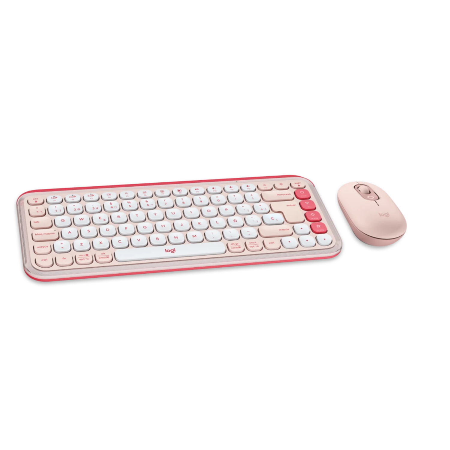 Kit Teclado Y Mouse Inalambricos Logitech Icon Pop Rosa 920-013053