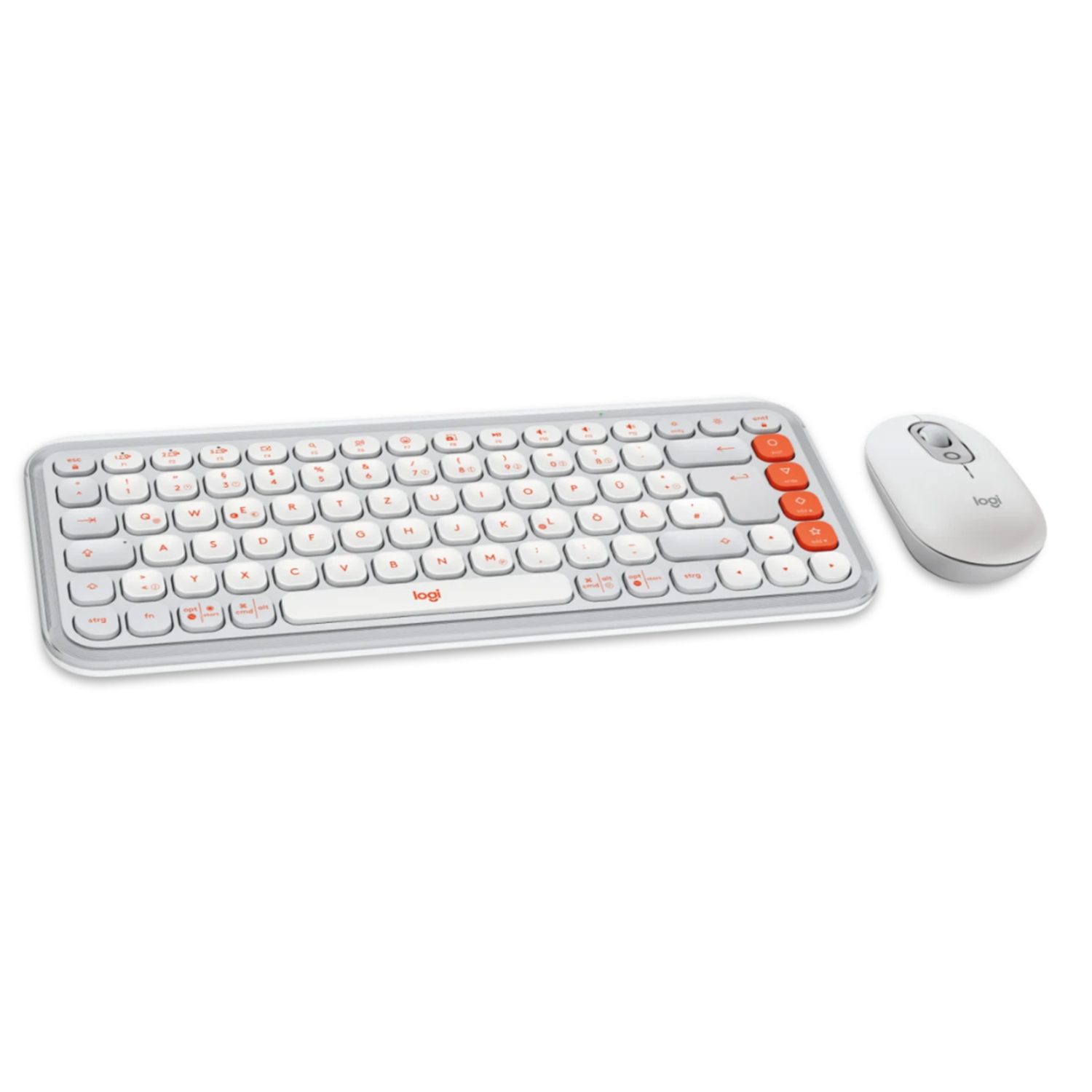 Kit Teclado Y Mouse Inalambricos Logitech Icon Pop Naranja 920-013055