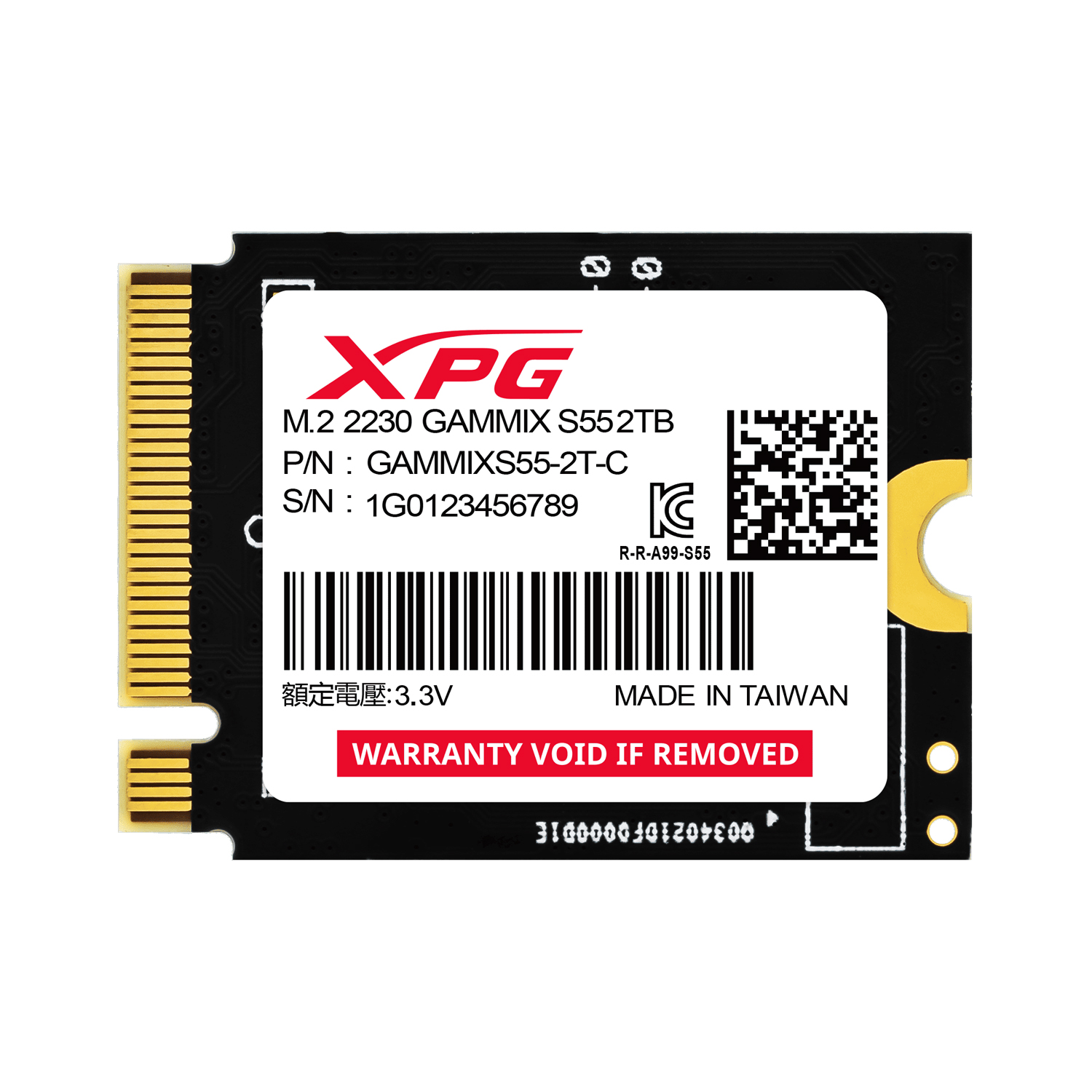 SSD 2TB M.2 2230 Gammix S55  PCIe Gen4 x4 - SGAMMIXS55-2T-C