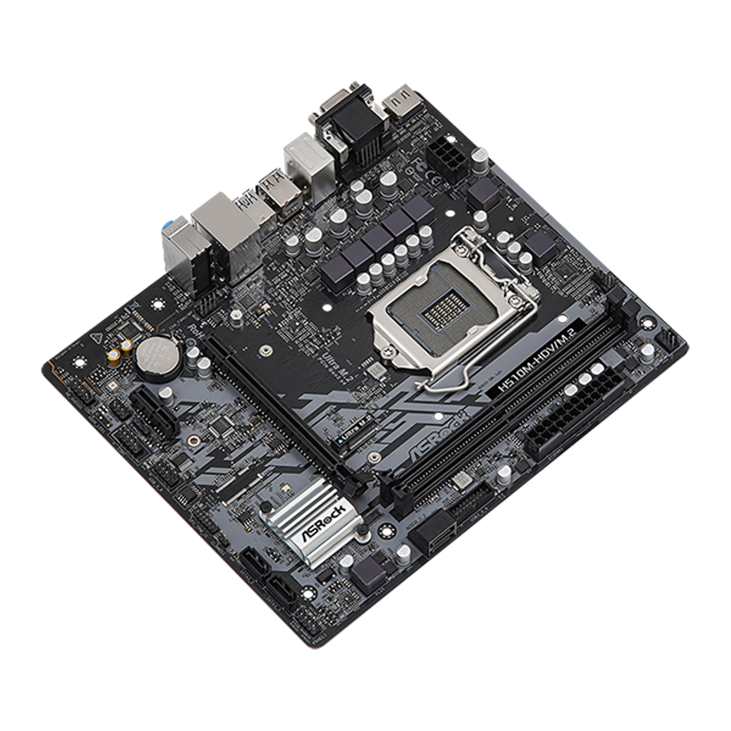 Motherboard Asrock H510m-hdv/m.2 de color negro H510 H510M