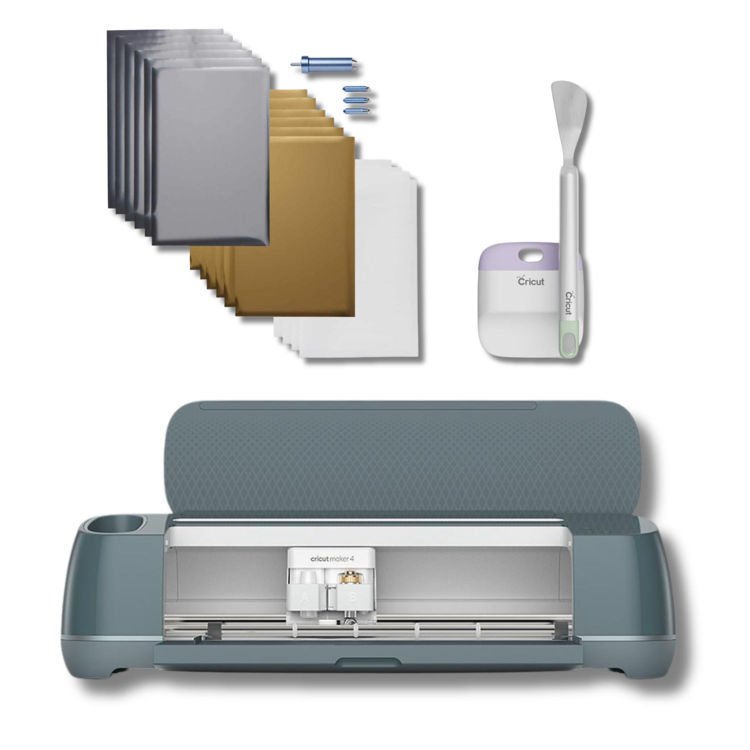 Cricut Maker 4 con Kit de transferencia de laminas y Set de espatula y rascador