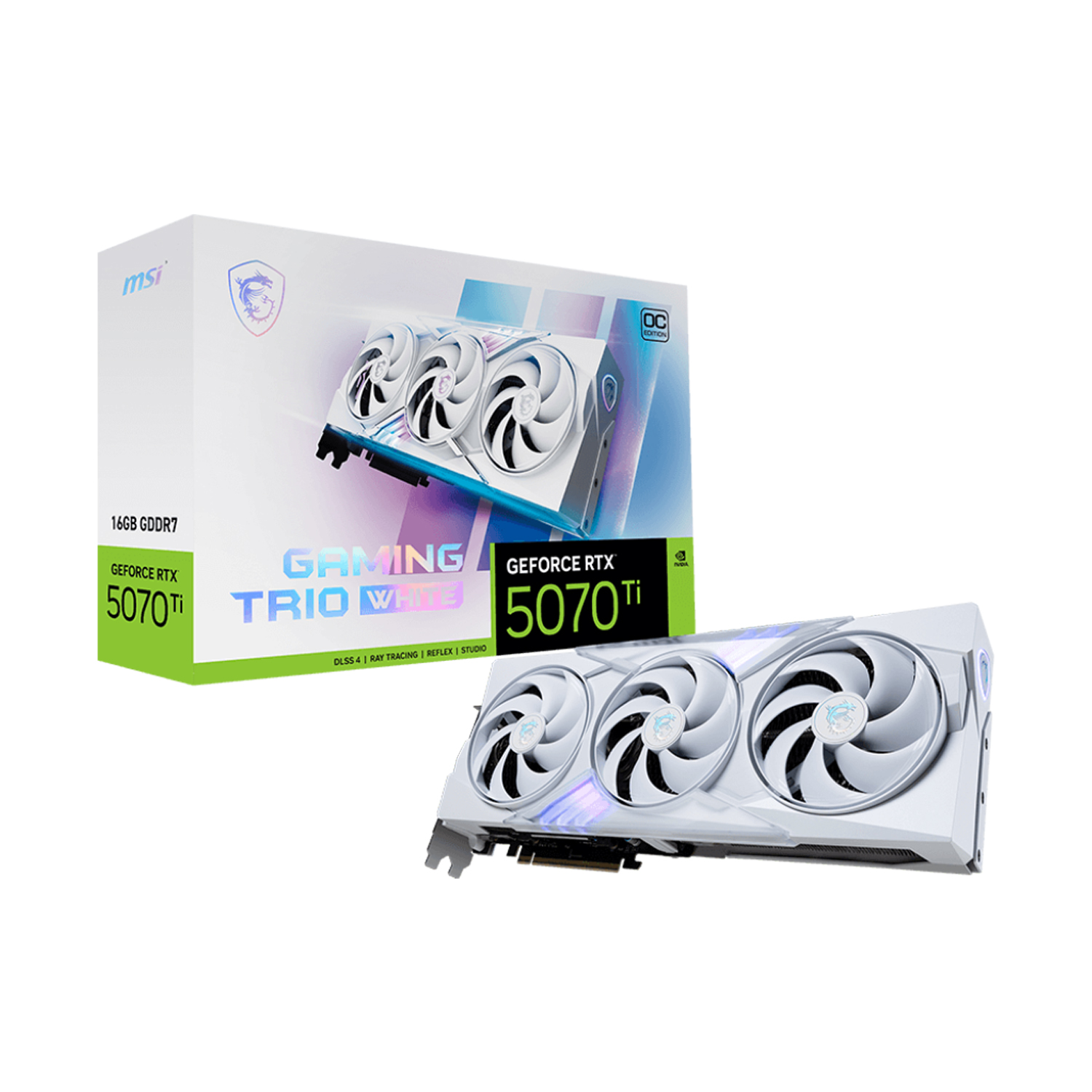 PLACA DE VIDEO MSI GEFORCE RTX 5070 TI GAMING TRIO 16GB WHITE