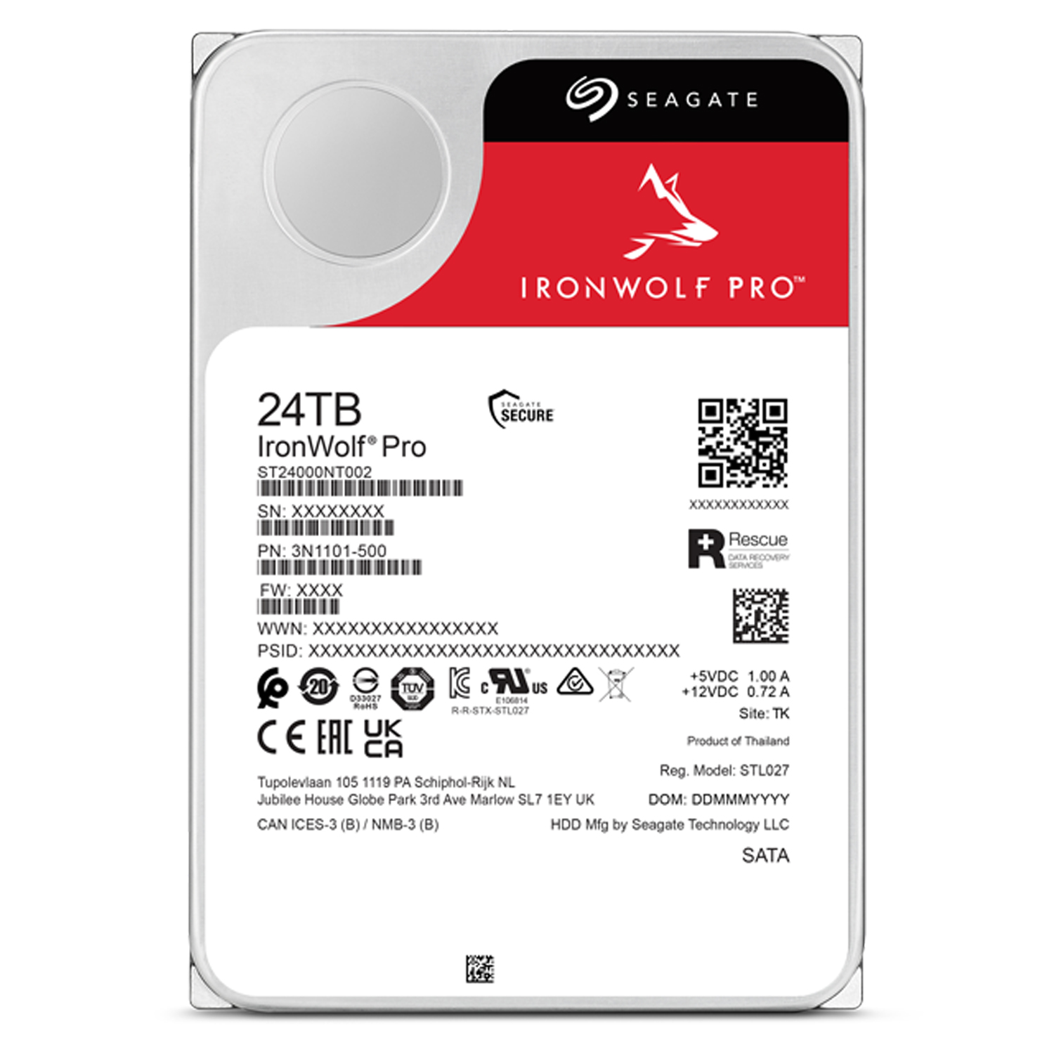 Disco Duro 24TB Seagate IronWolf Pro  3.5' SATA NAS