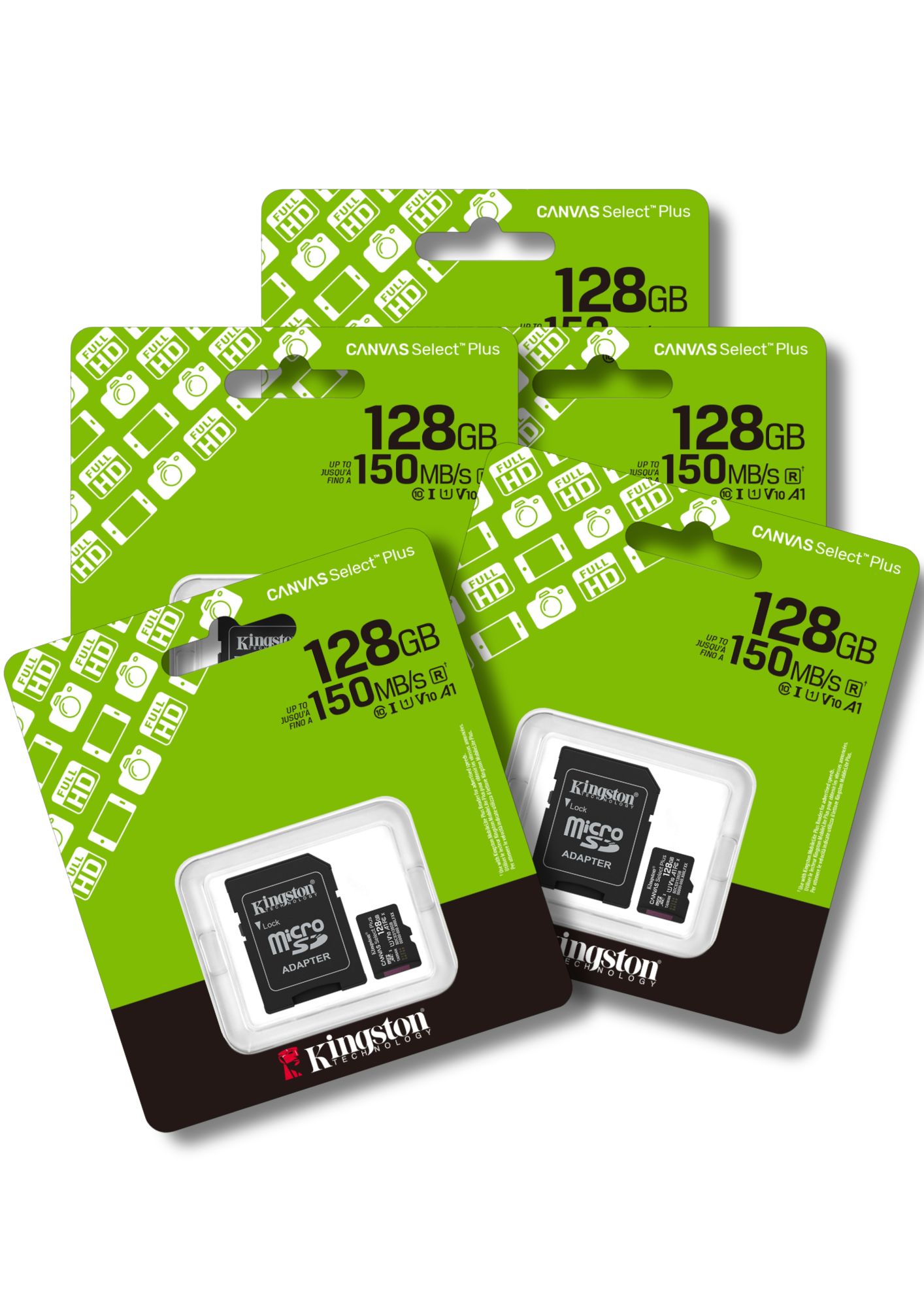 5 unidades Tarjeta MicroSD Kingston 128GB Canvas Select Plus SDCS3/128GB